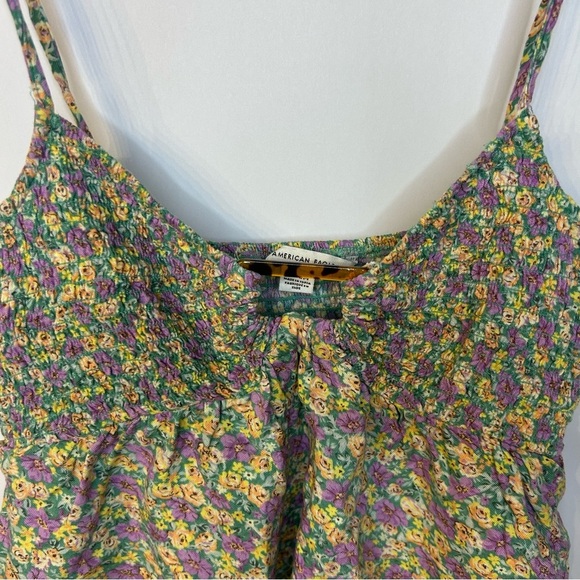 American Eagle Floral Baby Doll Sleeveless Top, Sz Medium, Yellow, Green, Purple - Picture 3 of 7